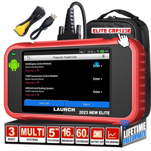 Launch CRP123E OBD2 Code Reader Diagnostic Tool ABS SRS Transmission Engine Scan Tool with 3 Reset Support Throttle Relearn/Oil Reset/SAS Calibration