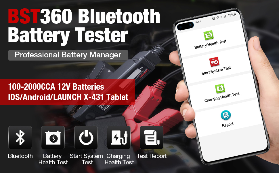 Launch BST-360 Bluetooth Battery Tester  features 1