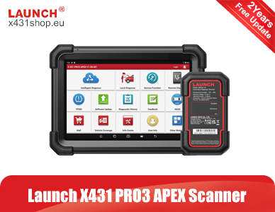 LAUNCH X431 PRO3 APEX All-System Scan Tool Support Mechanics Online Coding Topology Map CAN FD & DoIP Guide Functions FCA and Renault SGW 50+ Services