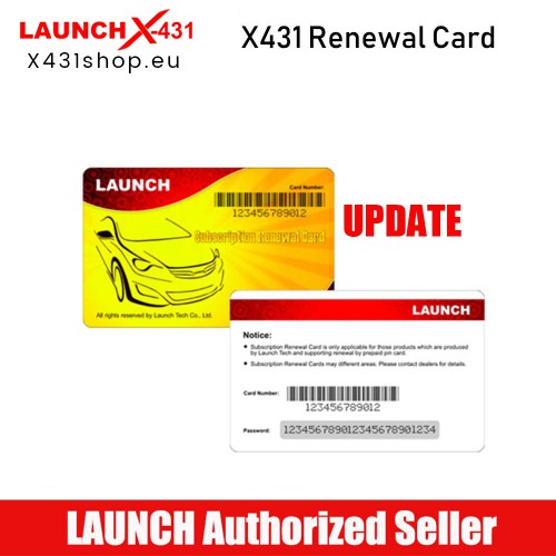 Launch X431 IMMO Programmer X-PROG3 PC Adaptor Software Renewal Card For One Year