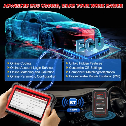 LAUNCH X431 CRP919E BT CRP919EBT All System Code Reader With DBScar VII Support CAN FD & DOIP, Active Test, ECU Coding,FCA AutoAuth 31 Resets Services