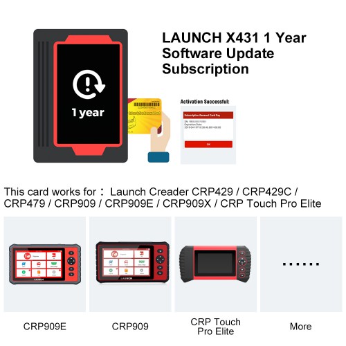 One Year Update Service for Launch Creader CRP429, CRP909, CRP909E, CRP909X, CRP909C, CRP469, CRP479, CRP808/818/828