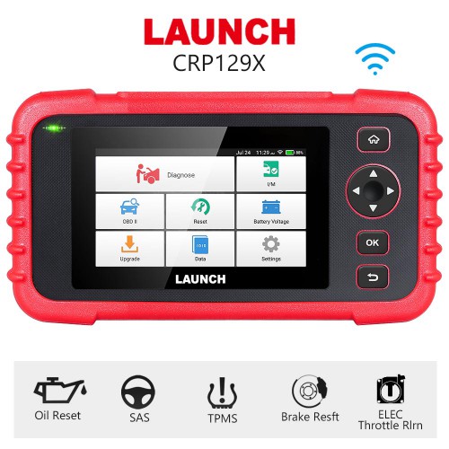 LAUNCH OBD2 CRP129X Elite Scan Tool Creader129X Code Reader Support 8 Reset TPMS/Oil/EPB/SAS/BMS/Throttle Reset/Injector Coding Auto VIN, Battery Test