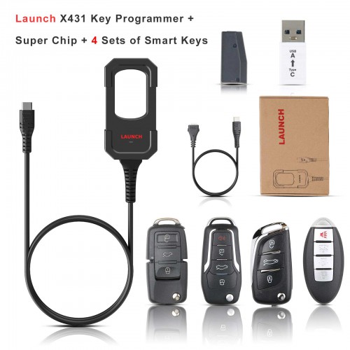 Launch X431 Key Programmer and Remote Maker with 4pcs Universal Remotes Key and 11pcs Super Chips