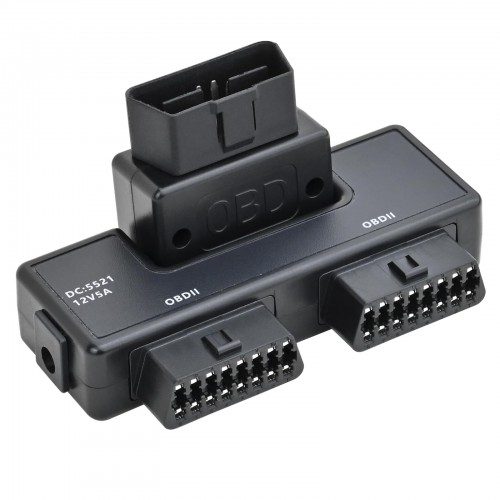 OBD II OBD2 16 Pin Splitter Extension Adapter Expander Connector One-to-Two 2X Female and 1X Male 180° Free Adjustment