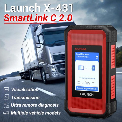 LAUNCH X431 PRO3 S+ Pro3 S+ V5.0 Bi-Directional Scanner + Launch X-431 SmartLink C 2.0 Heavy-duty Truck Module For 12V & 24V Heavy Duty Truck