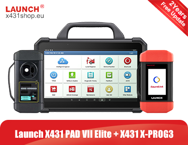 Launch X431 PAD VII Elite Full System Diagnostic Tool Support 60 Service Functions, TPMS and Online Programming Send free X431 X-PROG3