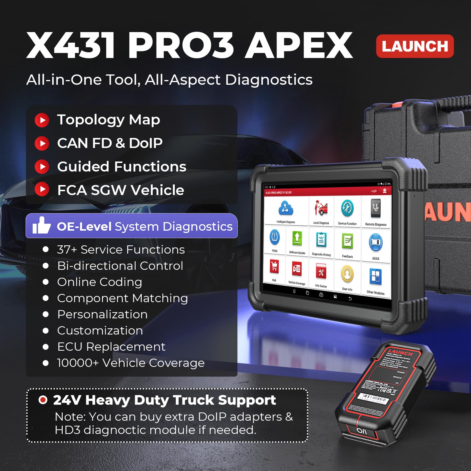 LAUNCH X431 V (X431 PRO) BI-DIRECTIONAL All System Bluetooth Diagnostic  Scan Tool - Launch X431 Mall