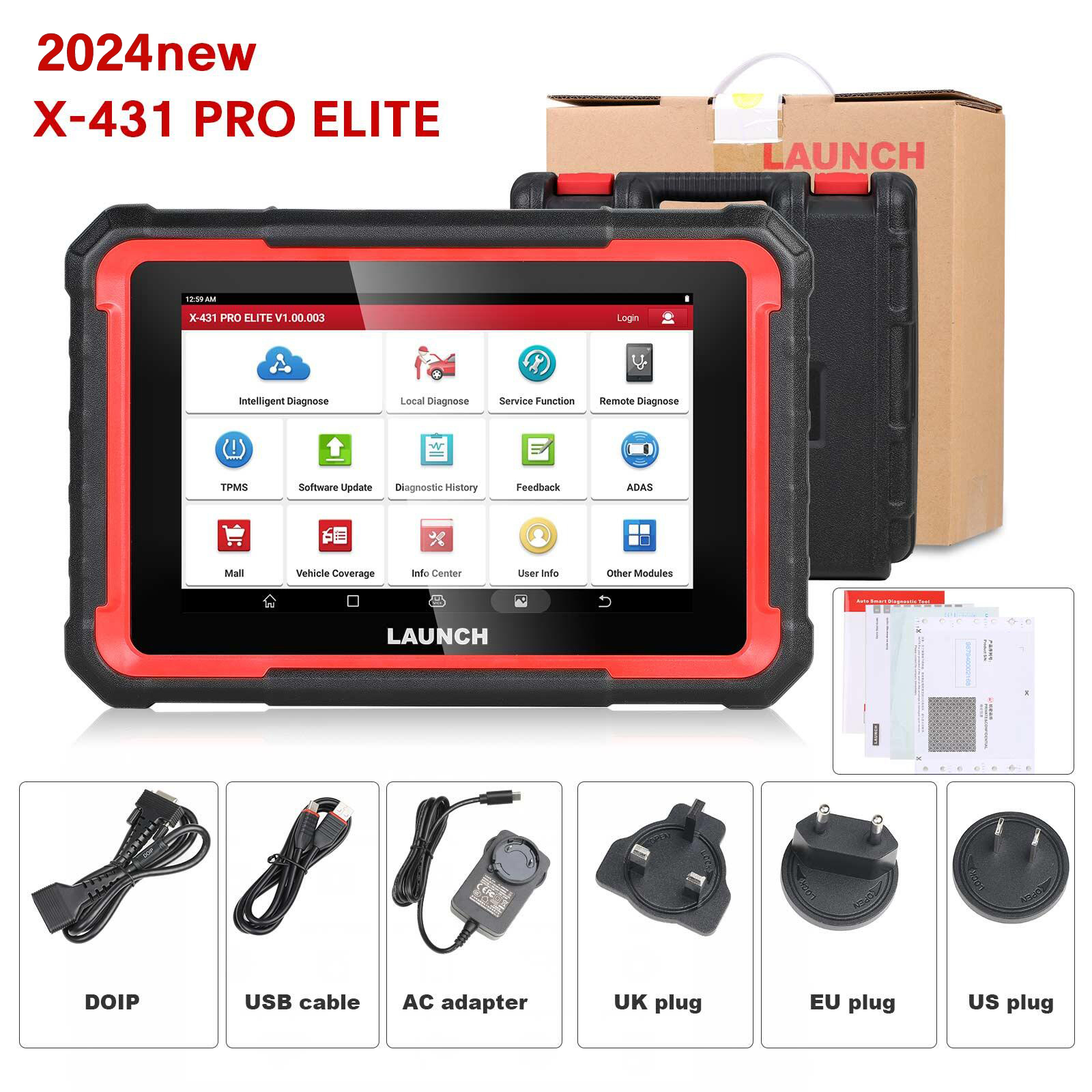 Launch X431 PRO ELITE Auto Full System Car Diagnostic Tools 2024 New  Bidirectional Scan Tool with CANFD DOIP FCA Autoauth And 37+ Special  Functions