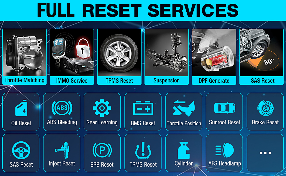 LAUNCH X431 PAD V ELITE 60+ Special Reset Functions