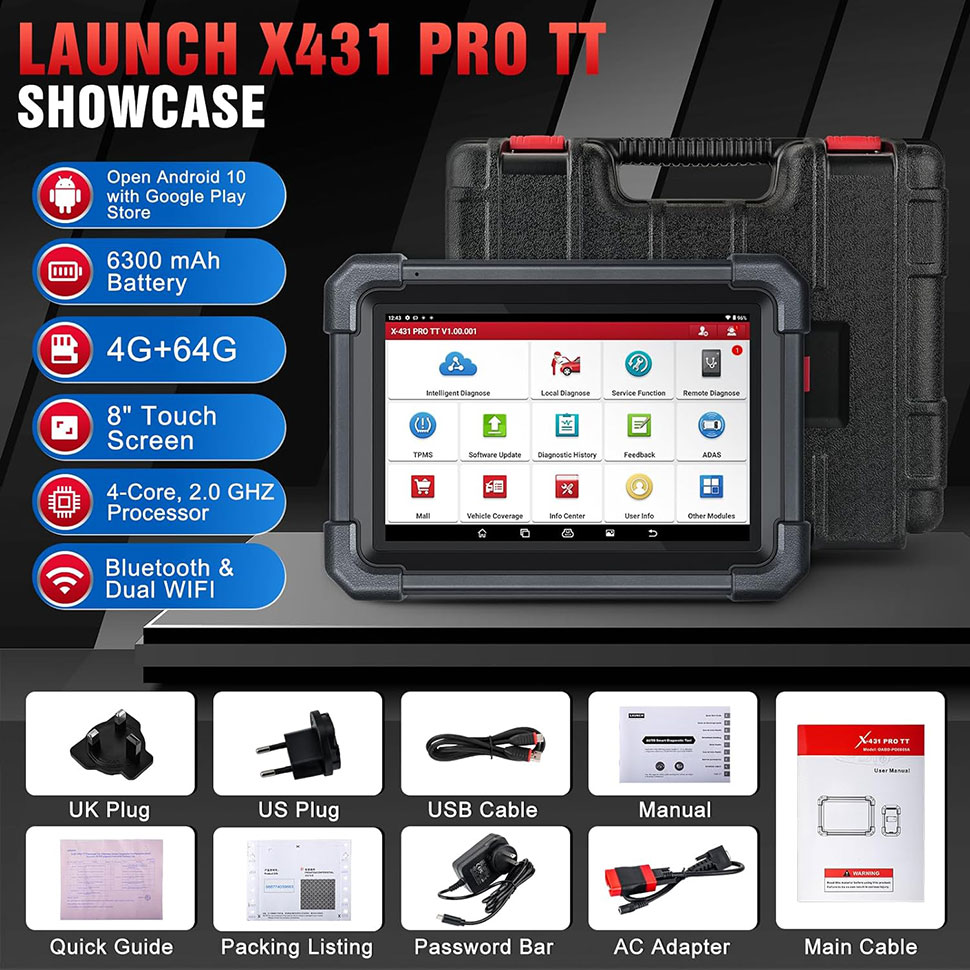 Launch X431 PRO TT Package List
