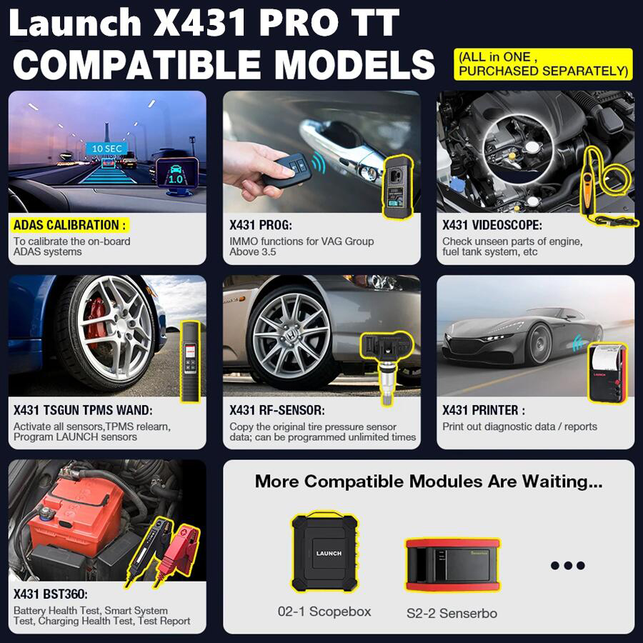 Launch X431 PRO TT Supports extension modules