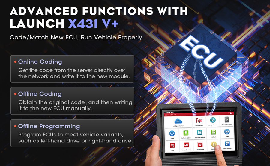 Launch X431 V+ V5.0 Advanced ECU Coding Functions