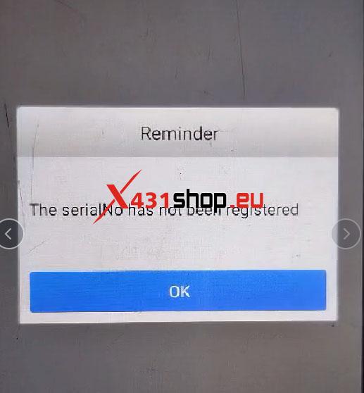 Launch CRP429C error message-Serial Has Not Been Registered