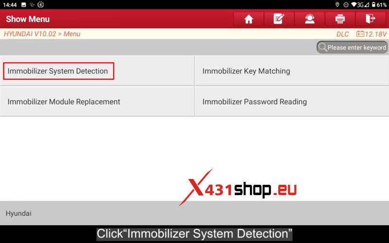 LAUNCH X431 IMMO Tool to generate and program Hyundai key